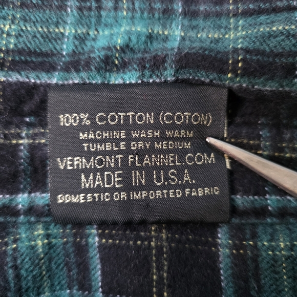 The Vermont Flannel Co. Women's Classic Flannel Shirt – Size XS – Green / Black - Picture 6 of 6